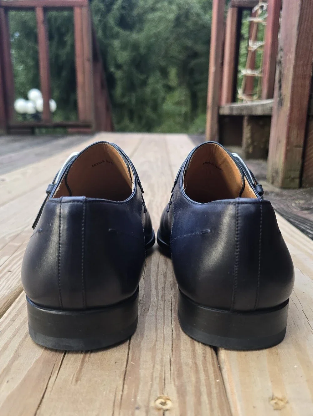 Magnanni, Marco II Monk Strap Dress Shoes, Blue Leather, Sz 8.5M